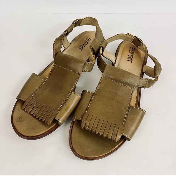 Esprit Vintage Tan Leather Bohemian Sandals Made in Brazil